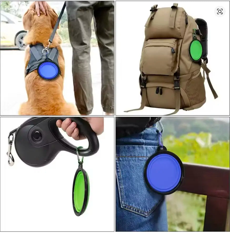 CuBowl - Foldable Dog Water Bowl Double 2 in 1 Large