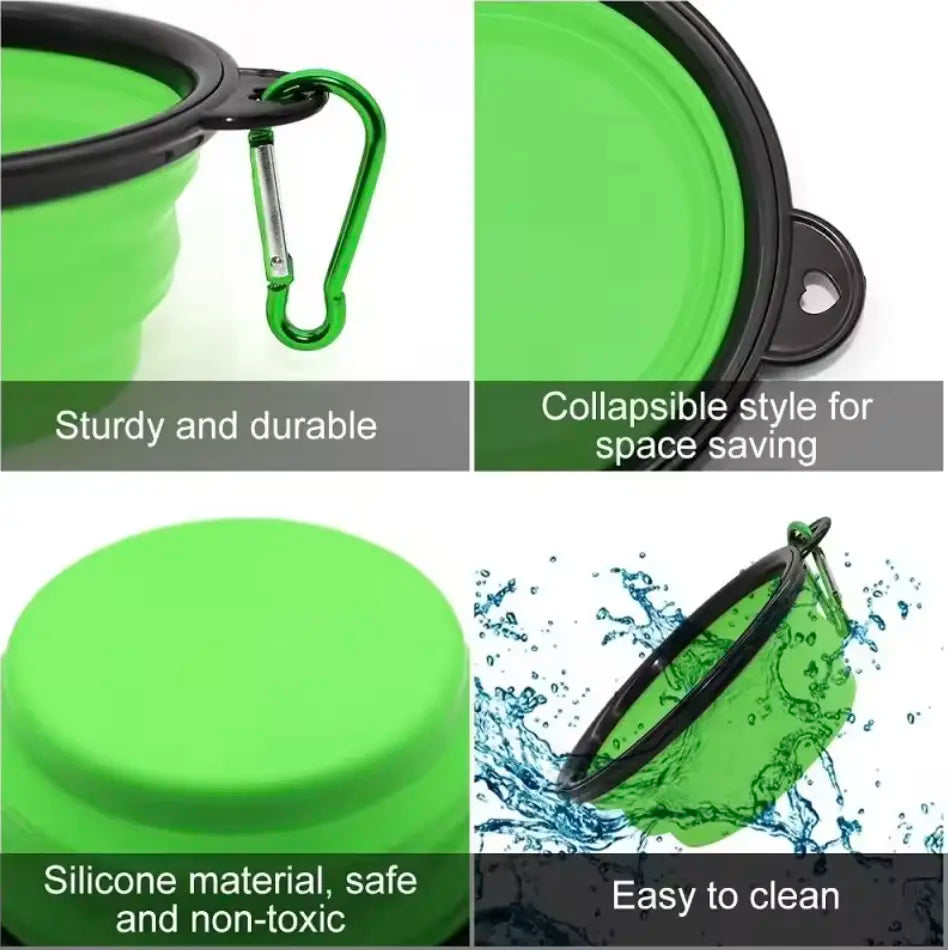 CuBowl - Foldable Dog Water Bowl Double 2 in 1 Large