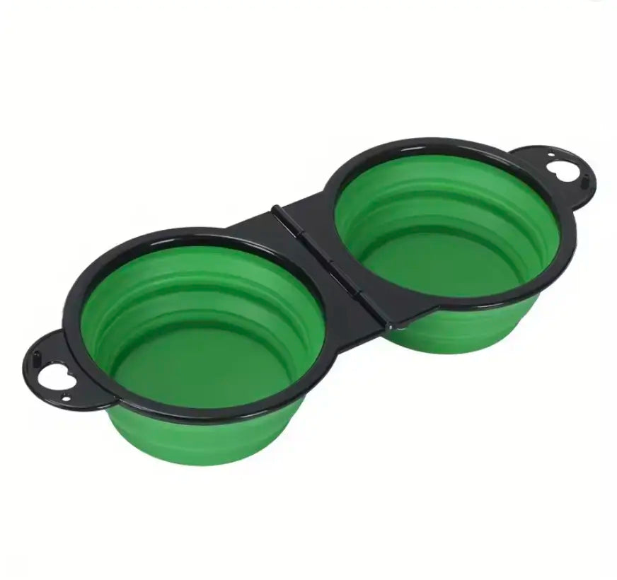 CuBowl - Foldable Dog Water Bowl  Double 2 in 1 Large